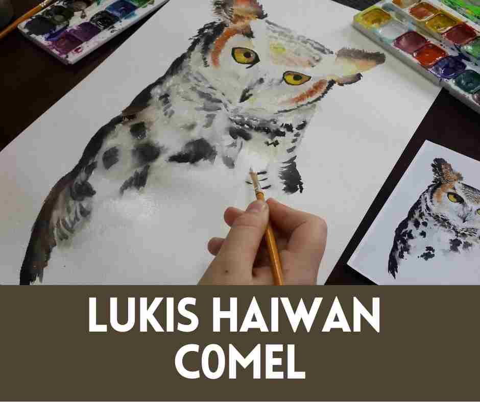 cara melukis haiwan comel
